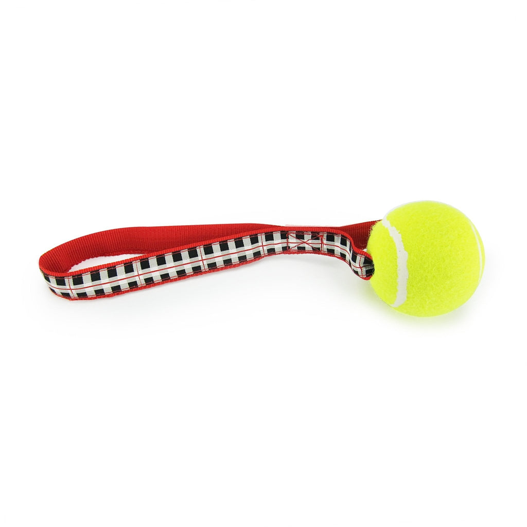 Tennis Ball Toss Toy - Black & White Plaid - Cargo's Cargo